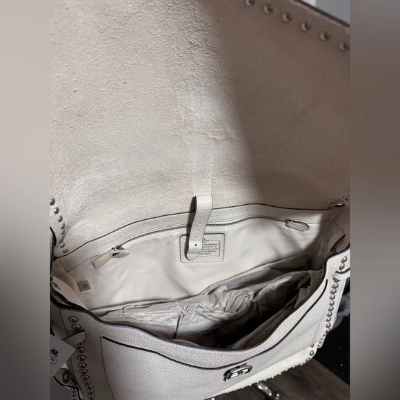 Coach Dakotah Leather Crossbody White Studded Women's Bag - Picture 4 of 6